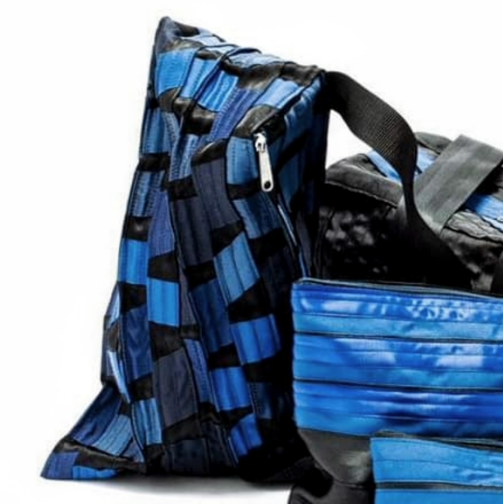 Rare Kao Pao Shu blue and black Charlie bag